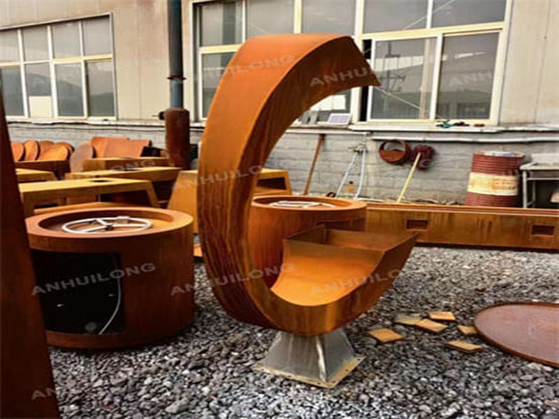 Corten Steel Water Fountain For Park Project Netherlands